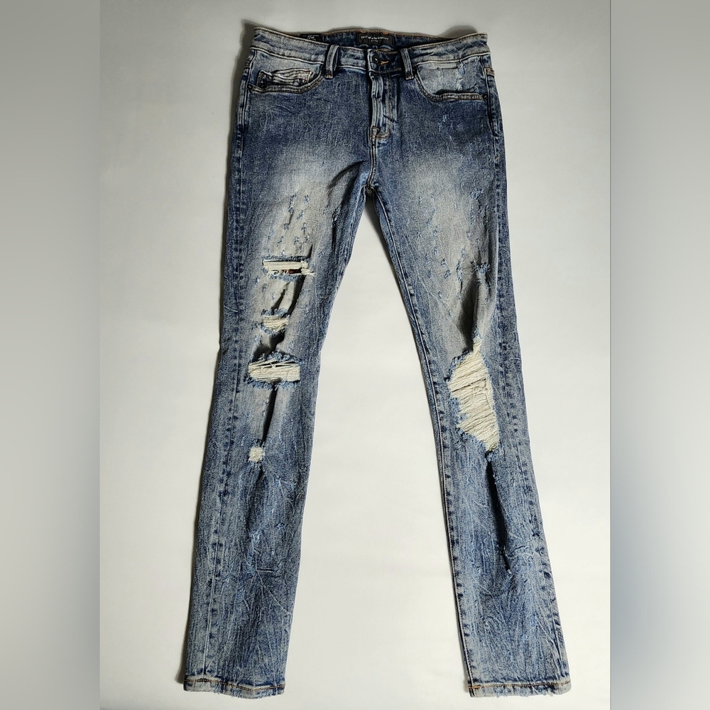 Cult Of Individuality Men's Punk Super Skinny Stretch Jeans Stud/Crystal 34x32